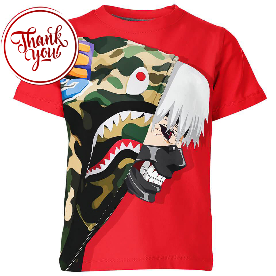 Ken Kaneki Bape 3D Print Unisex T-Shirt