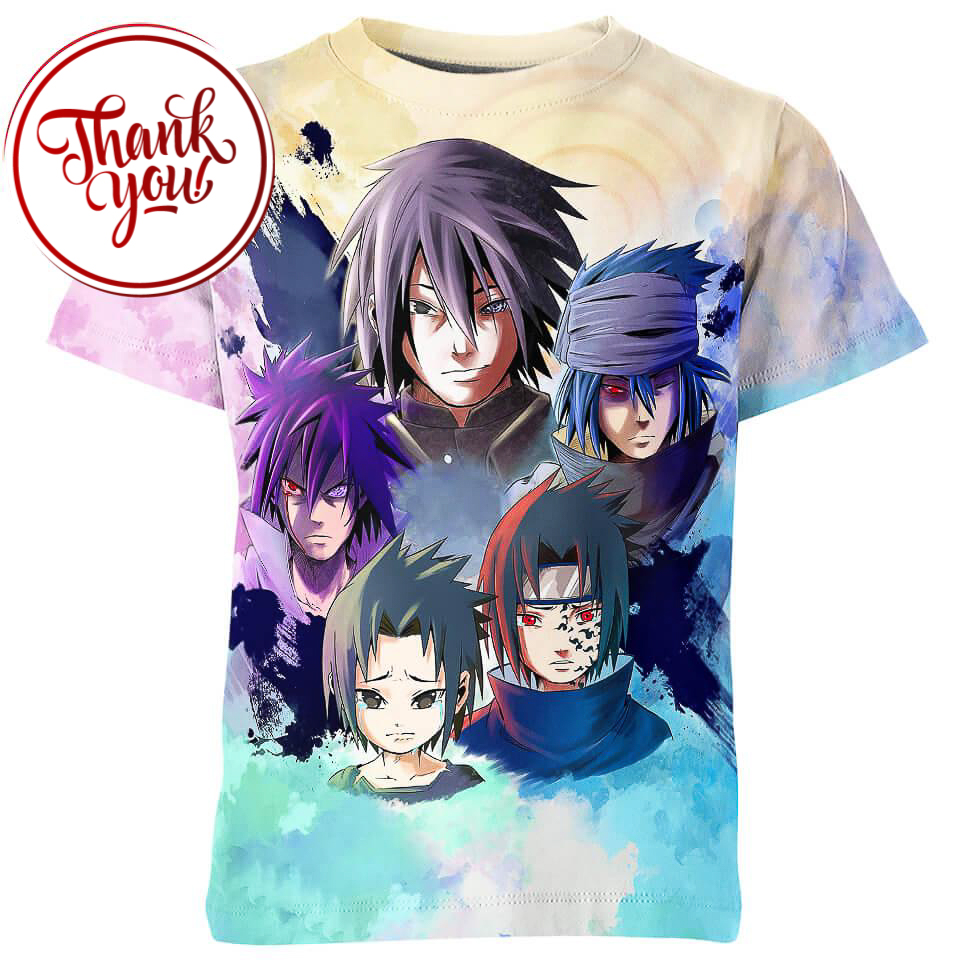 Five Shades of Sasuke 3D Print Unisex T-Shirt