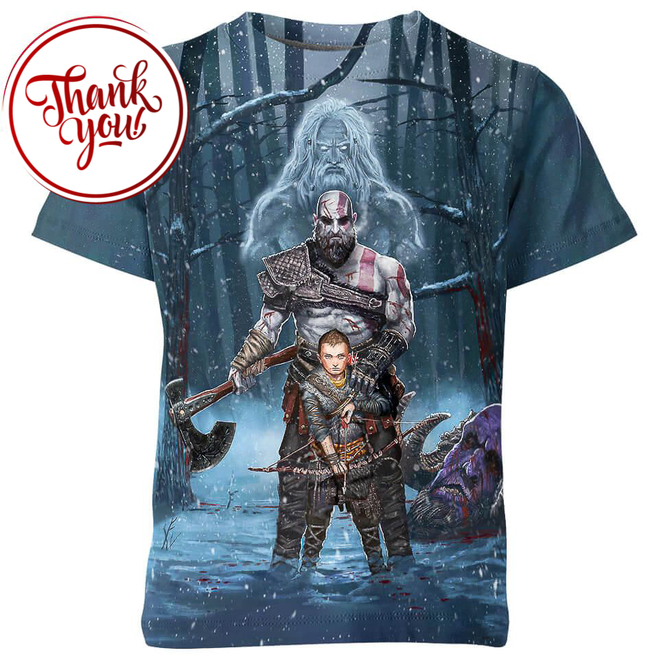 Father and Son - God of War Game 3D Print Unisex T-Shirt