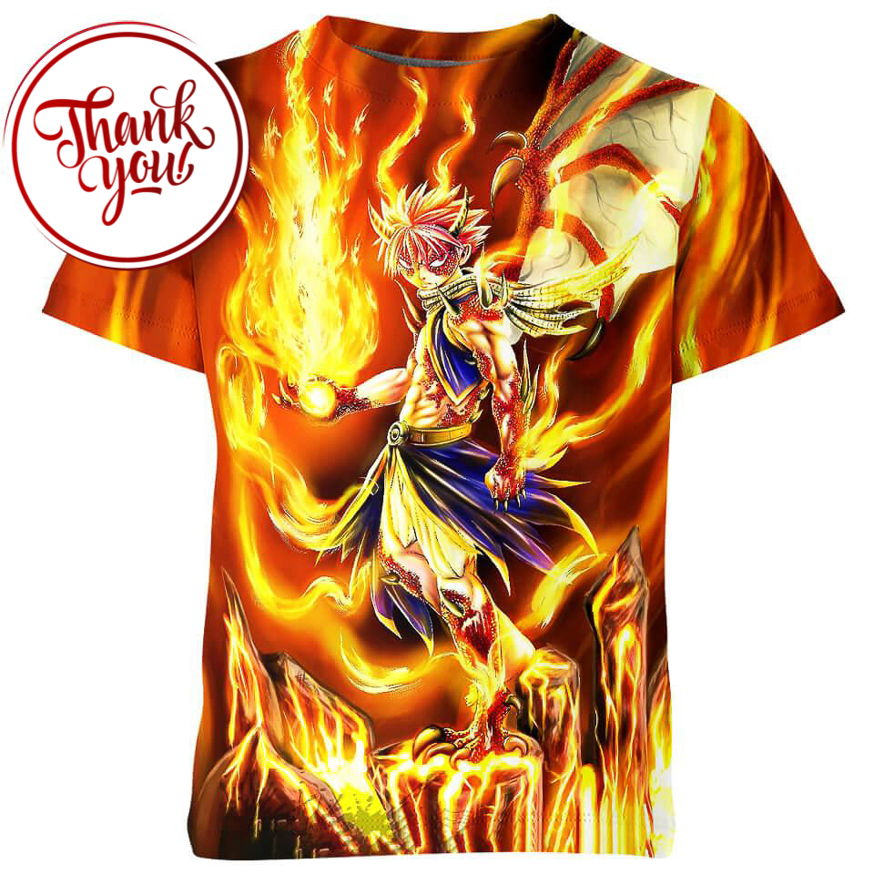 Fire God Dragon - Natsu Fairy Tail 3D Print Unisex T-Shirt