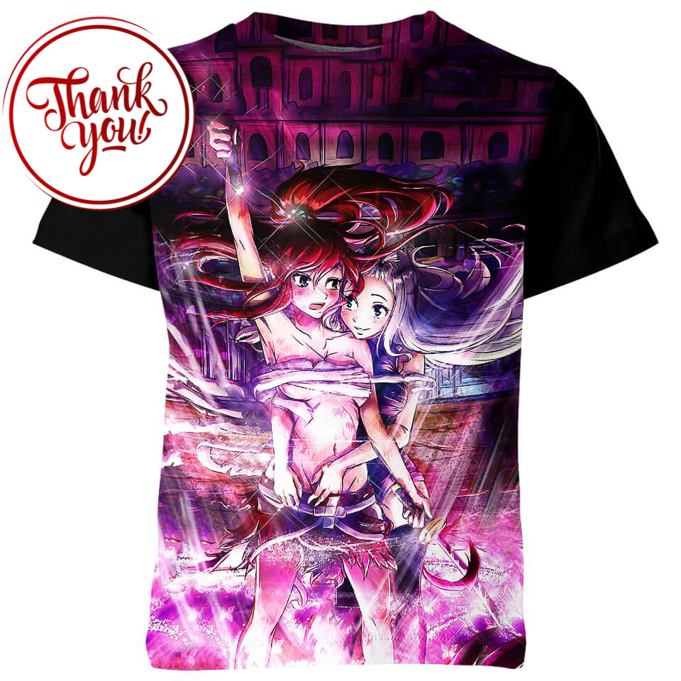 Erza x Mirajane - Fairy Tail 3D Print Unisex T-Shirt