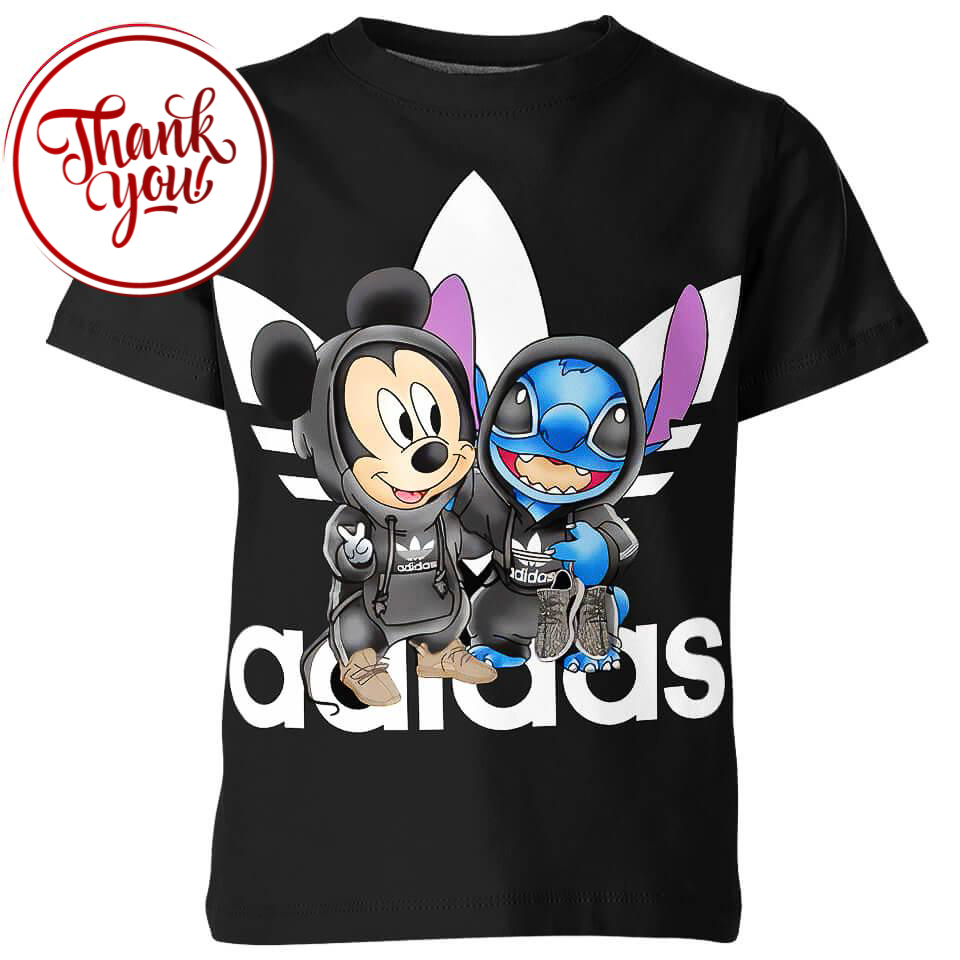 Stitch and Mickey Mouse 3D Print Unisex T-Shirt