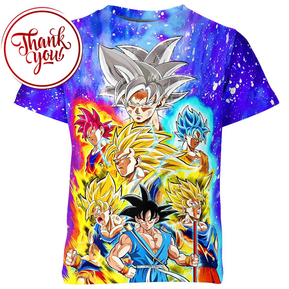 The Evolution of Goku 3D Print Unisex T-Shirt