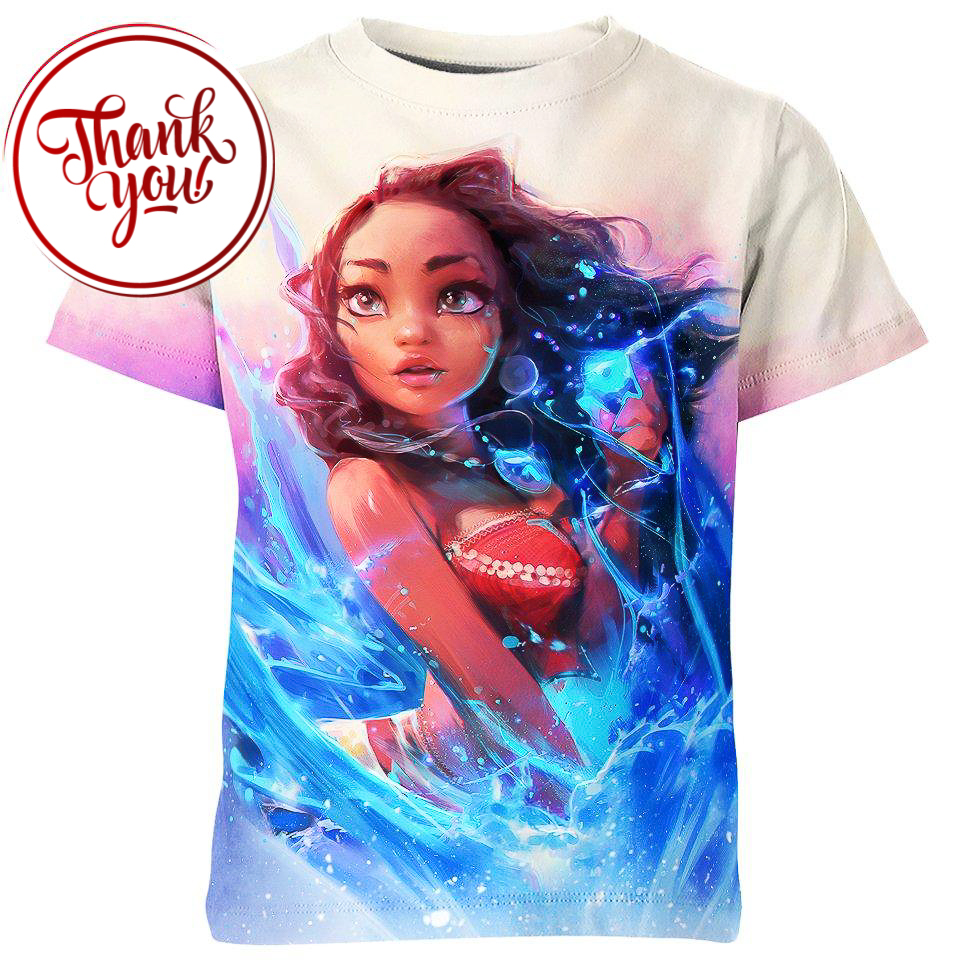 Princess Moana - Cartoon 3D Print Unisex T-Shirt
