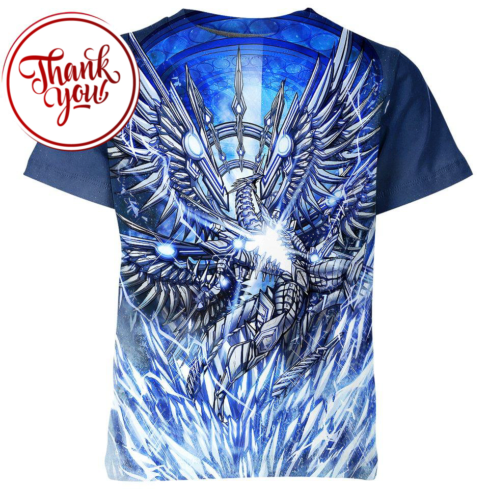 Blue-Eyes Cosmic Burst Dragon Yugioh 3D Print Unisex T-Shirt