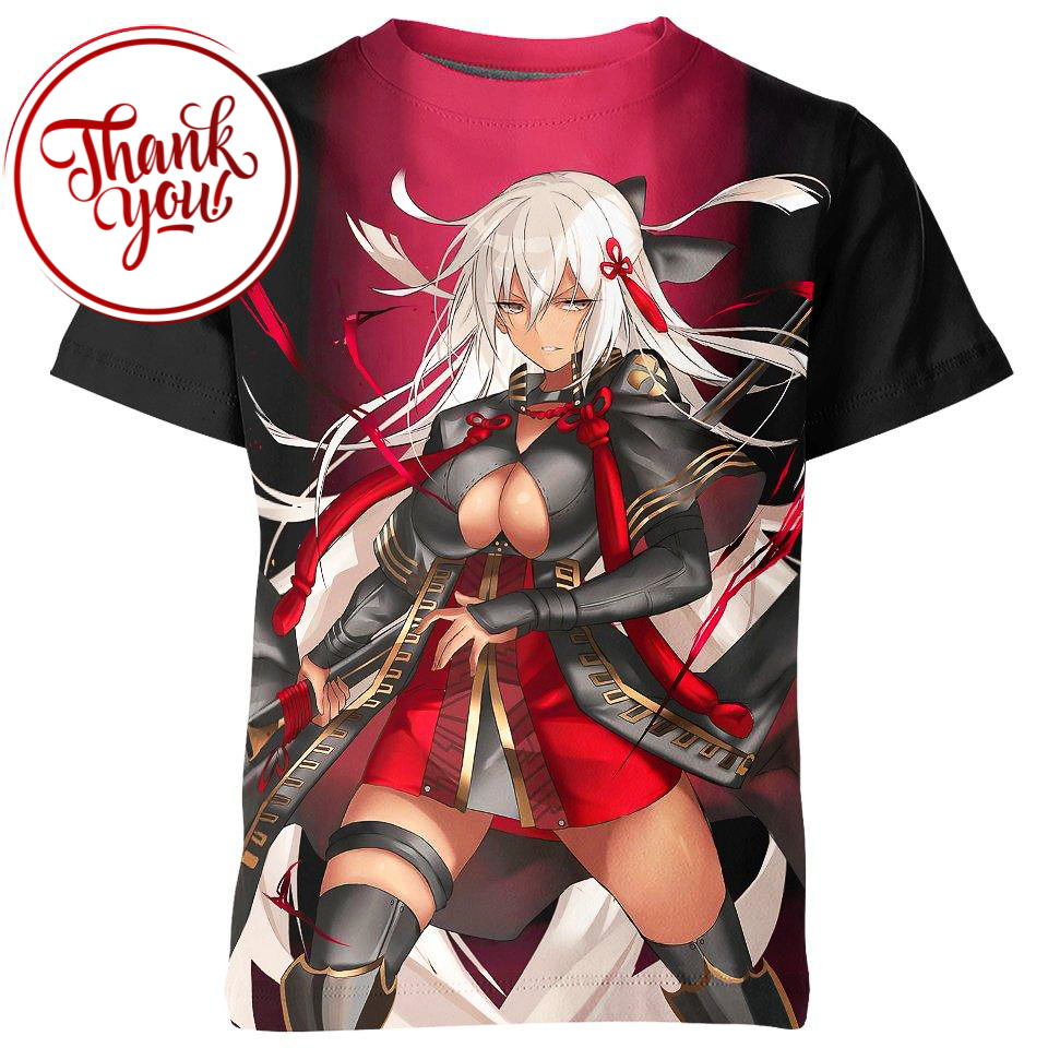 Okita Soji - Prodigy Sword Death Fate Anime 3D Print Unisex T-Shirt