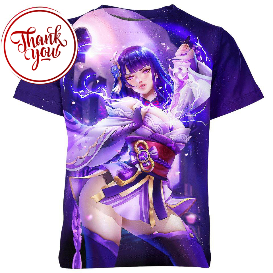 Raiden Shogun - Nightmare Genshin Impact 3D Print Unisex T-Shirt