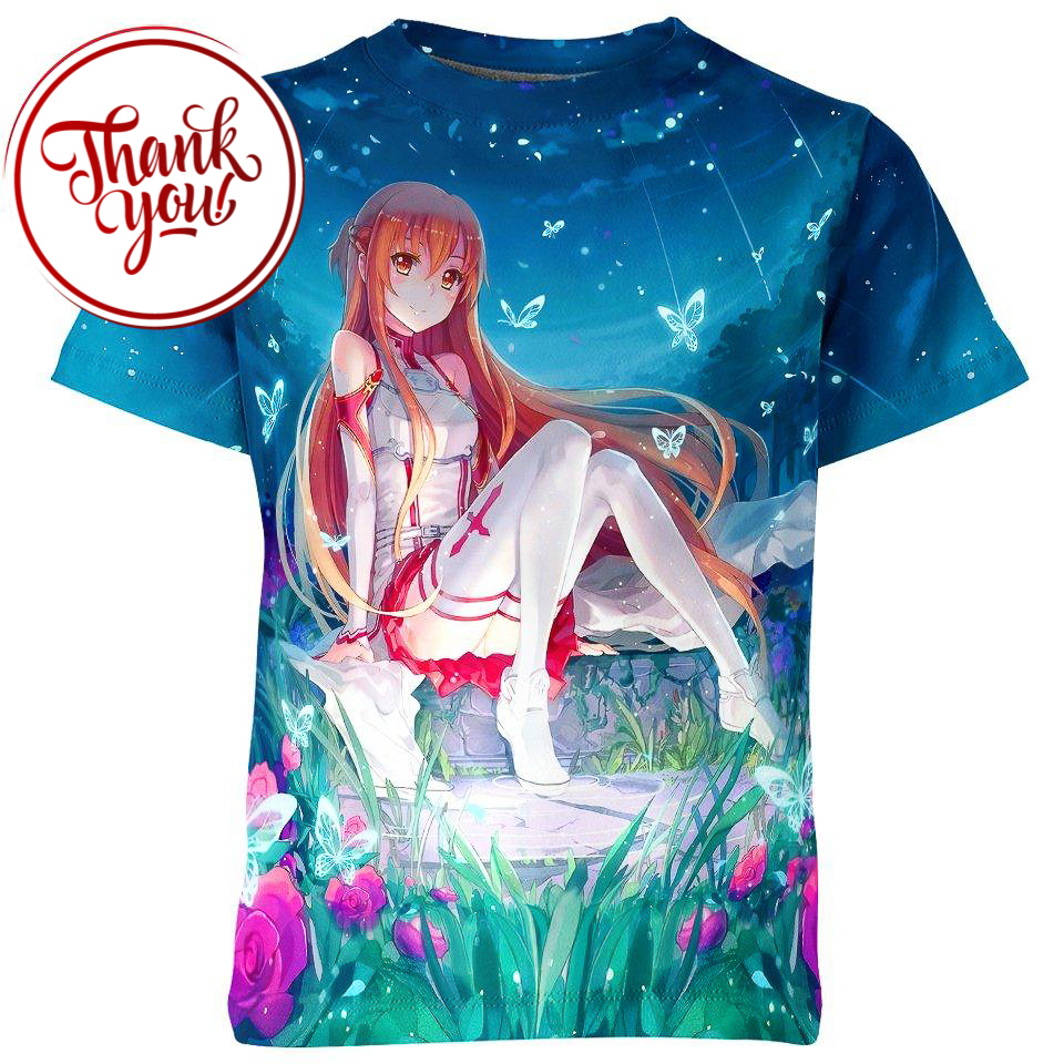 Beautiful Asuna Sword Art Online 3D Print Unisex T-Shirt