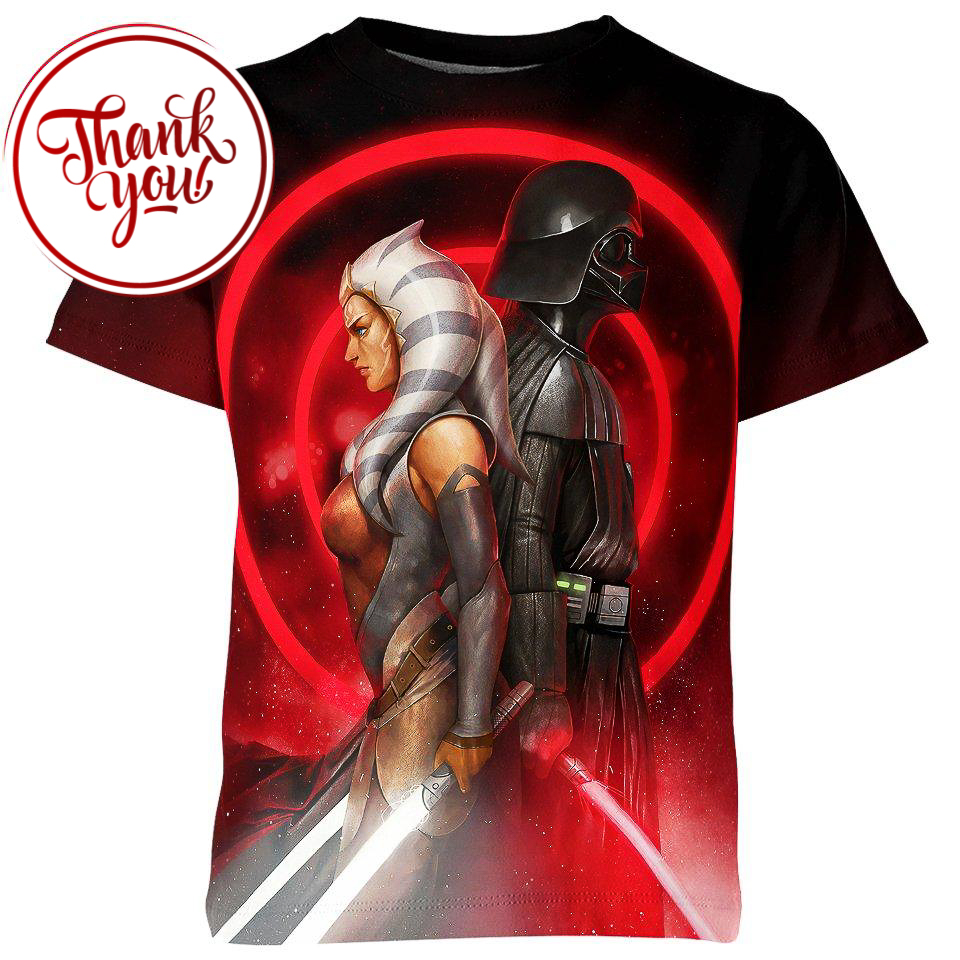 Fallen Master - Ahsoka Tano and Darth Vader 3D Print Unisex T-Shirt