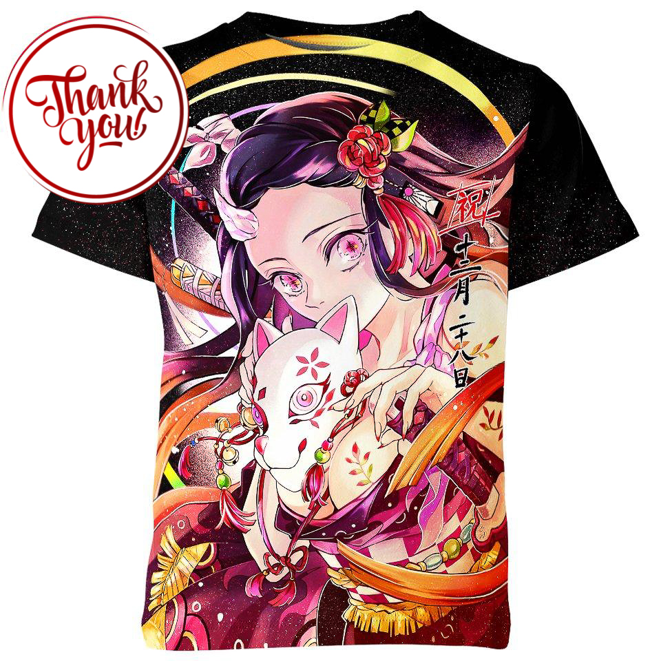 Cherry Blossom Nezuko 3D Print Unisex T-Shirt