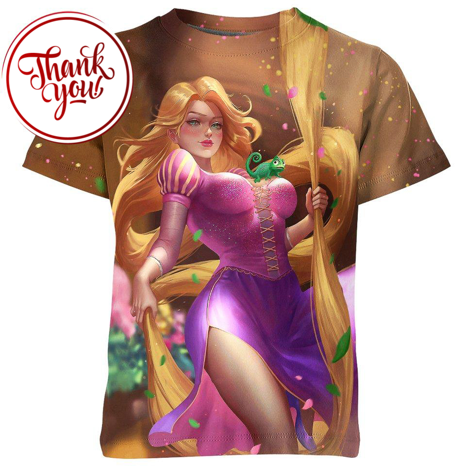 Rapunzel Magically Beautiful - Cartoon 3D Print Unisex T-Shirt