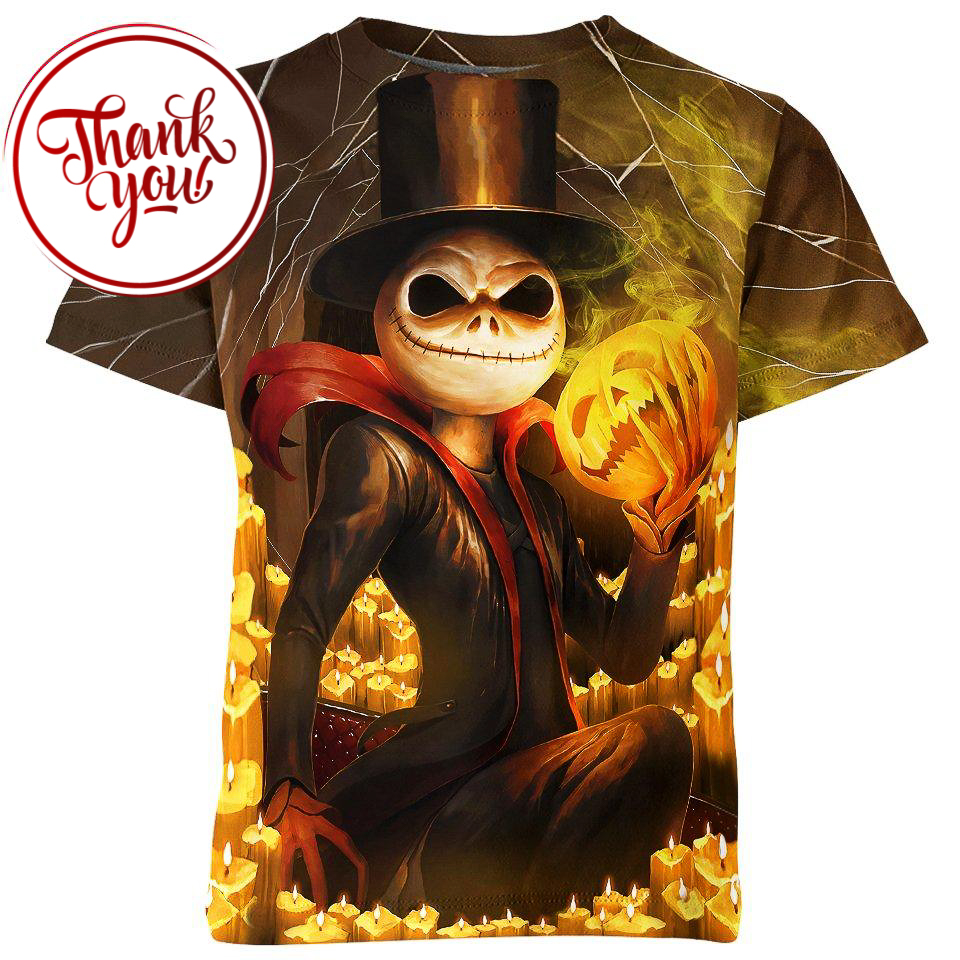 Elegant Jack Skellington 3D Print Unisex T-Shirt