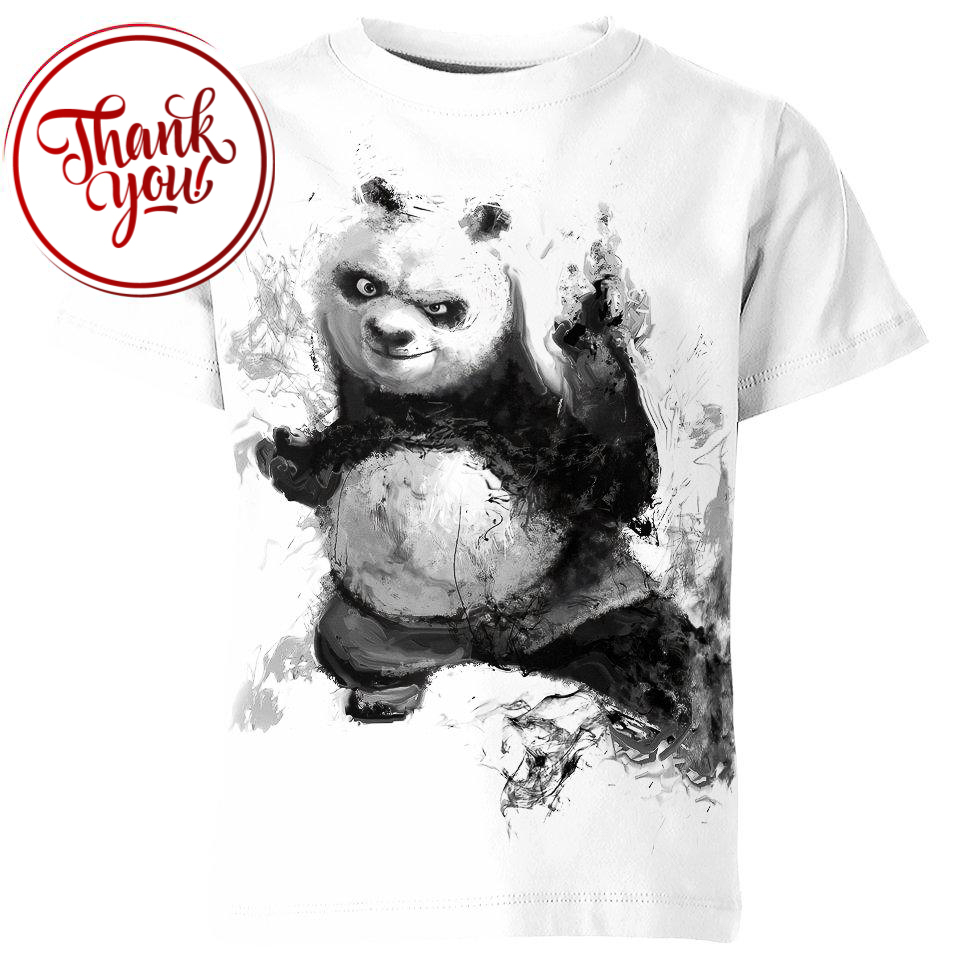 Po Kung Fu Panda Ink Painting - Cartoon 3D Print Unisex T-Shirt
