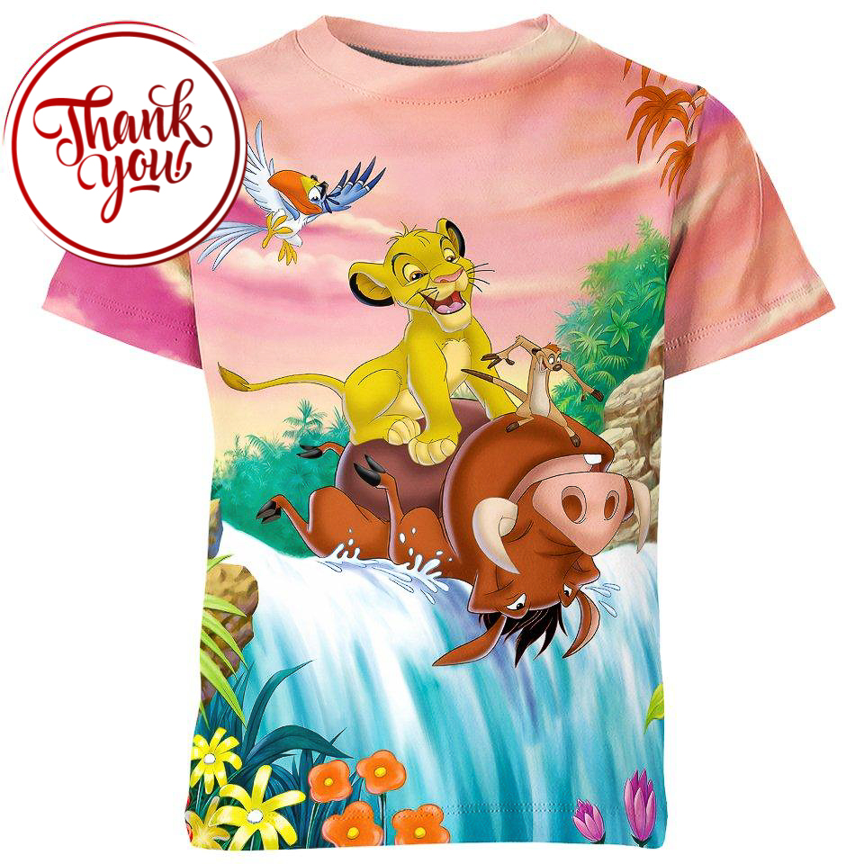 Simba And Friends - Lion King 3D Print Unisex T-Shirt