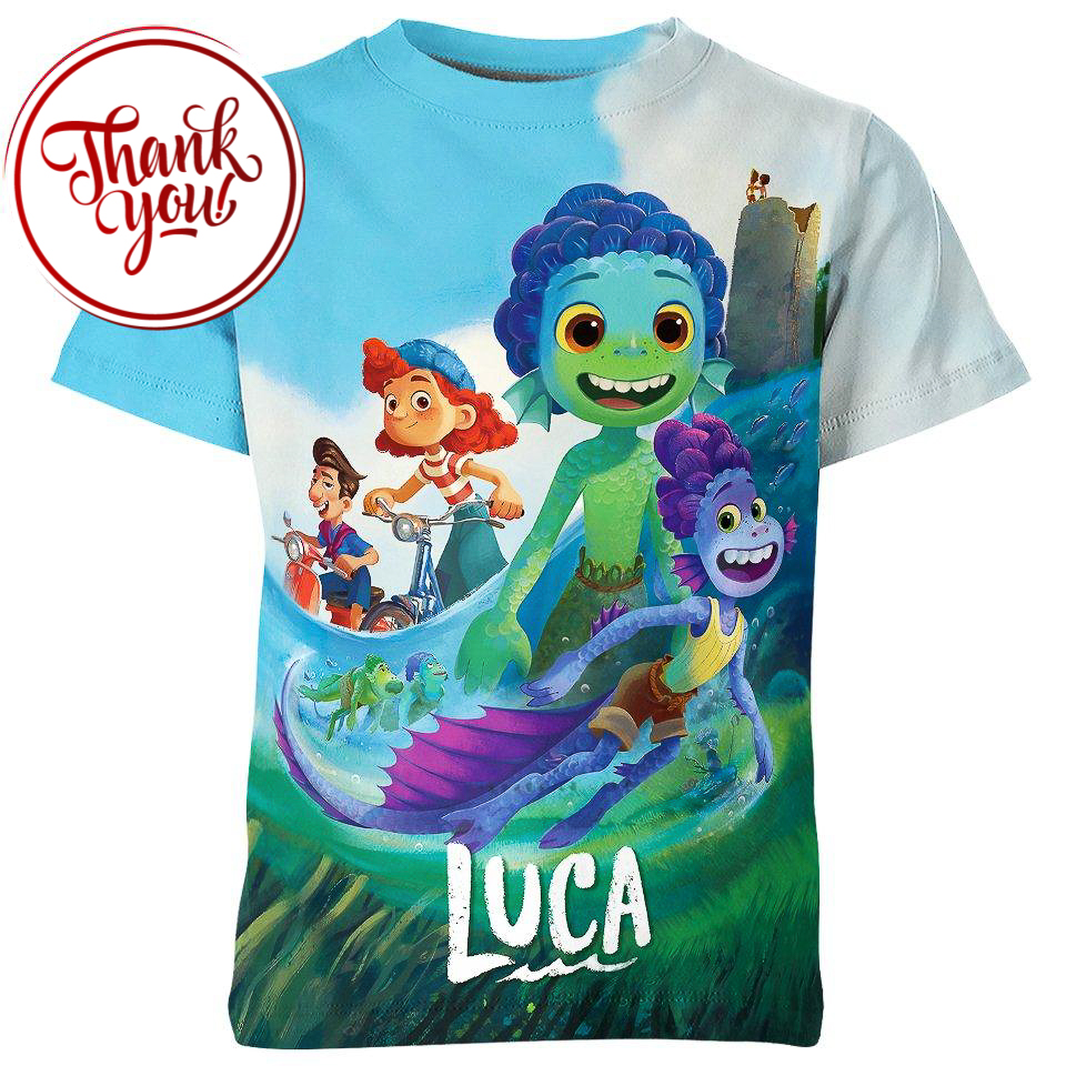 Luca Adventure Awaits - Cartoon 3D Print Unisex T-Shirt