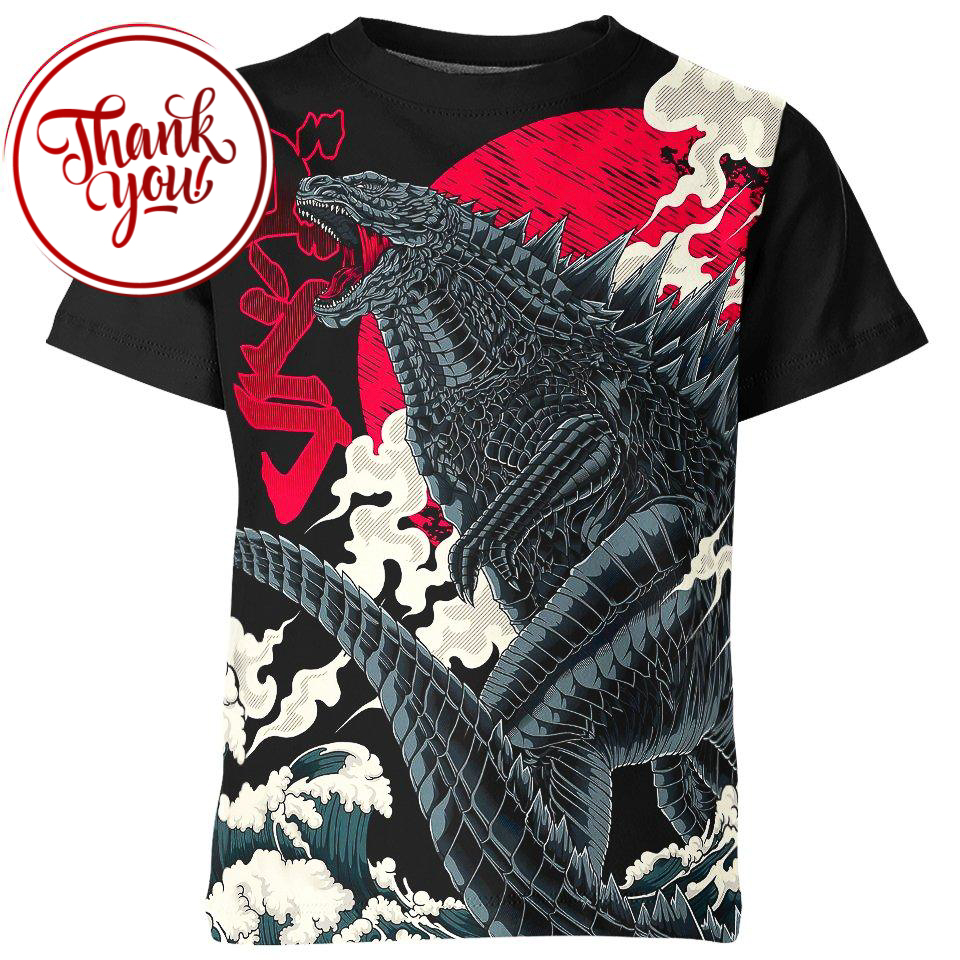 Monster Destroyer Godzilla 3D Print Unisex T-Shirt