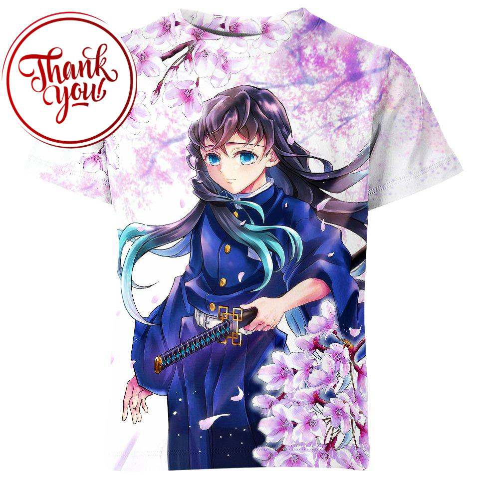 Romantic Umina Hachiko Demon Slayer 3D Print Unisex T-Shirt