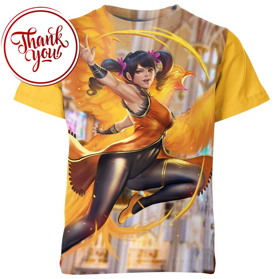 Ling Xiaoyu Beautiful and Sweet - Tekken Game 3D Print Unisex T-Shirt