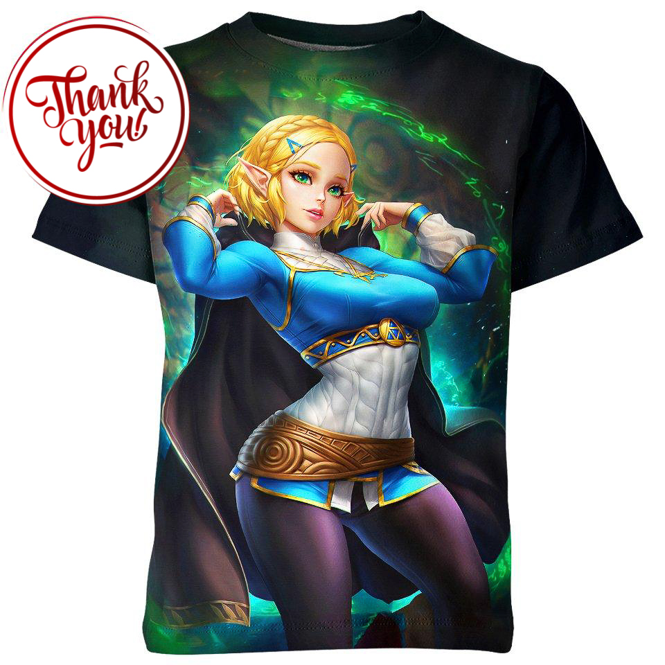 Gorgeous Princess Zelda 3D Print Unisex T-Shirt