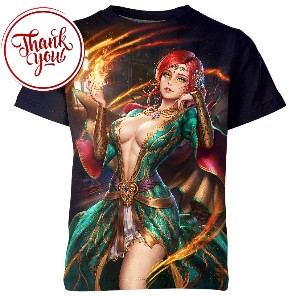 Charming Triss Merigold The Witcher Game 3D Print Unisex T-Shirt