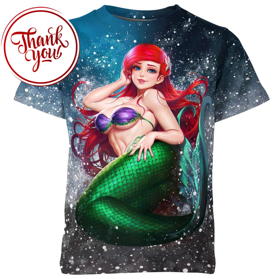 The Little Mermaid Ariel 3D Print Unisex T-Shirt