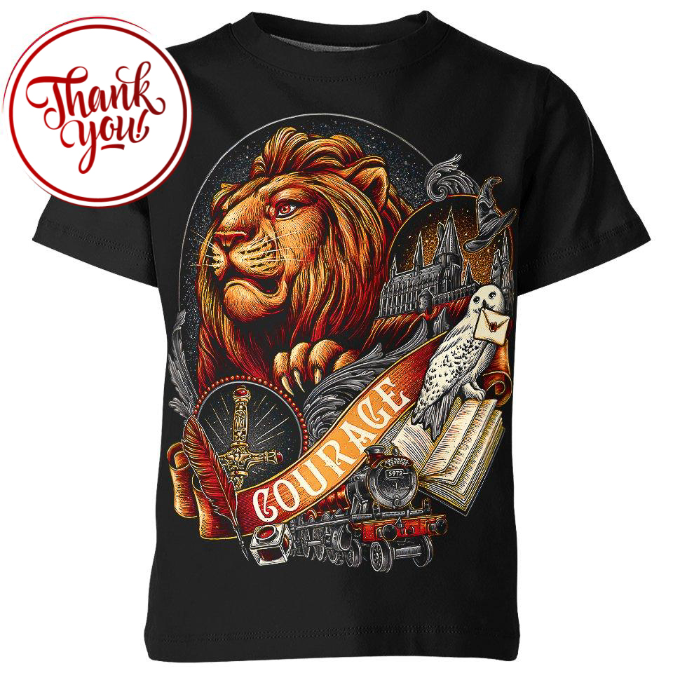 House of Courage Harry Potter 3D Print Unisex T-Shirt