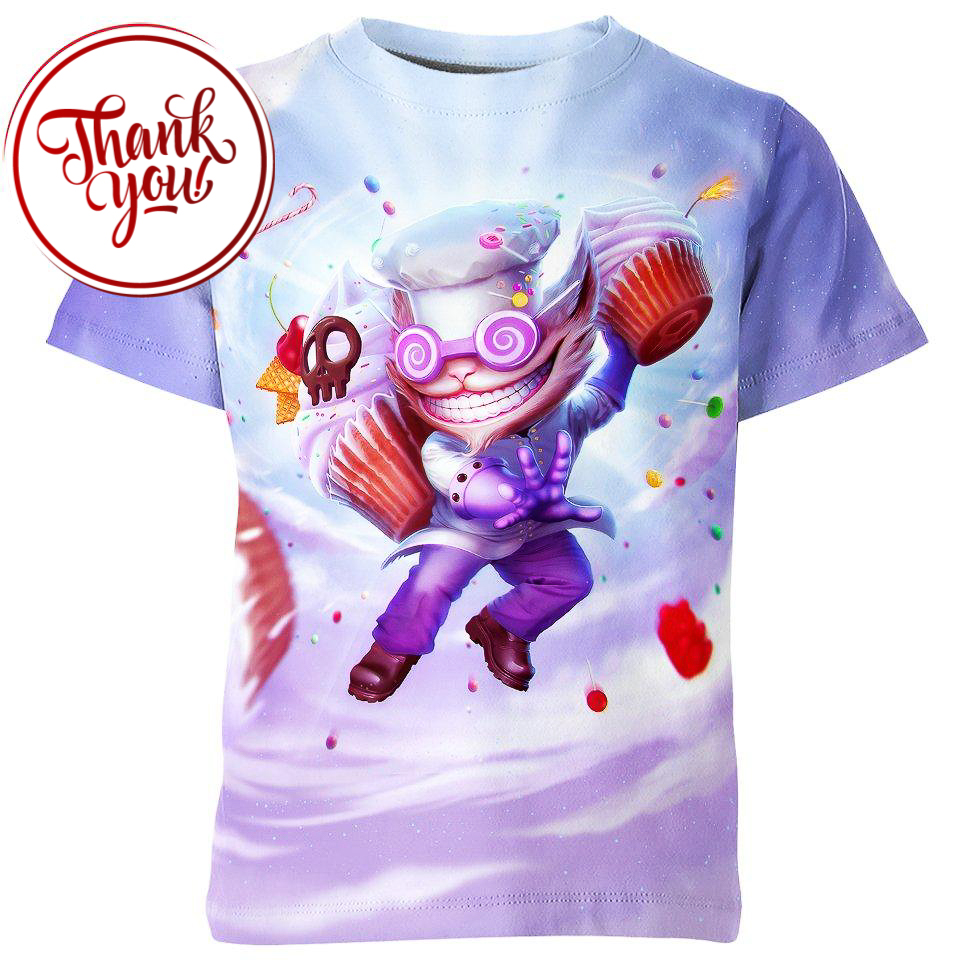 Sweet Tooth Ziggs League of Legends 3D Print Unisex T-Shirt