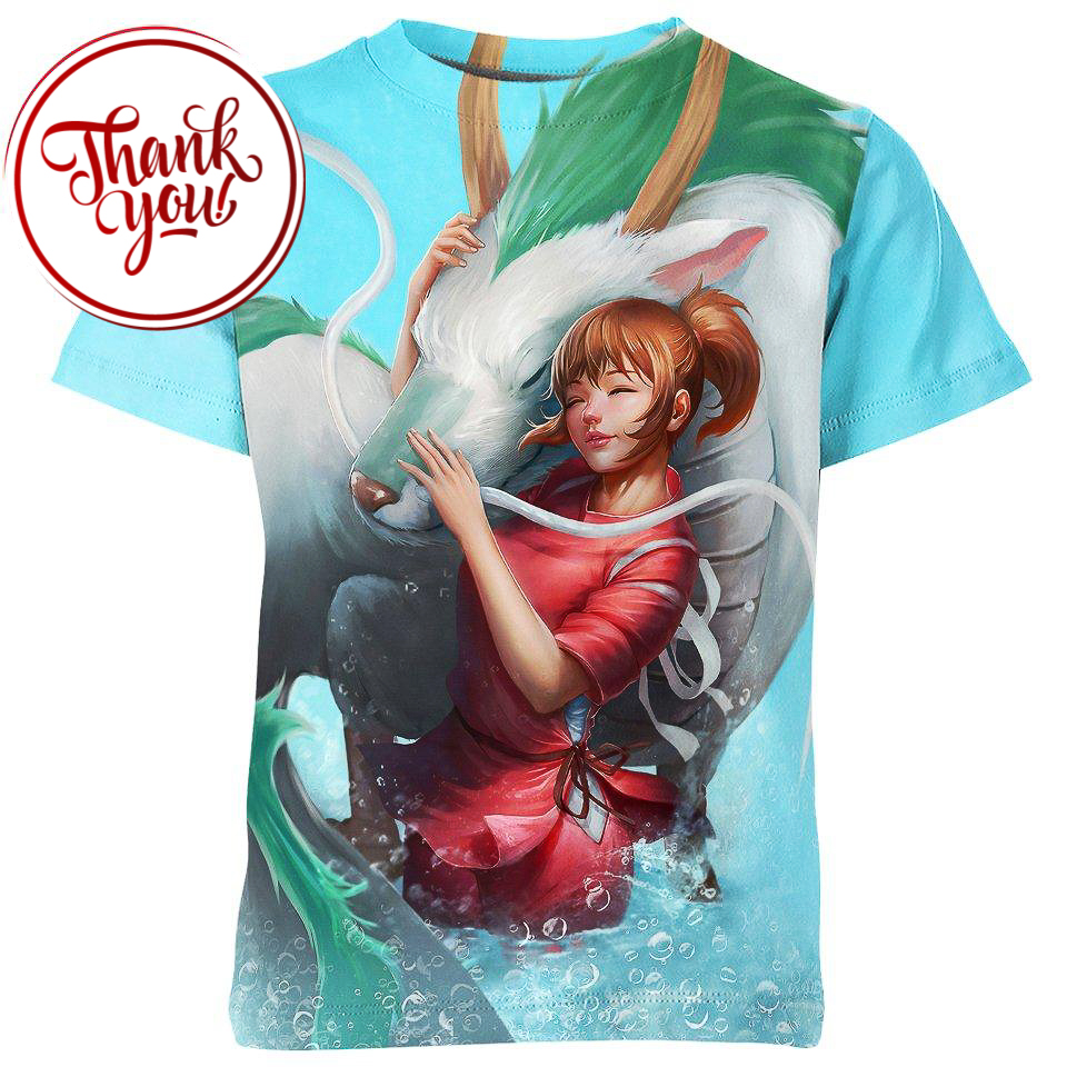 Chihiro and Haku Spirited Away 3D Print Unisex T-Shirt