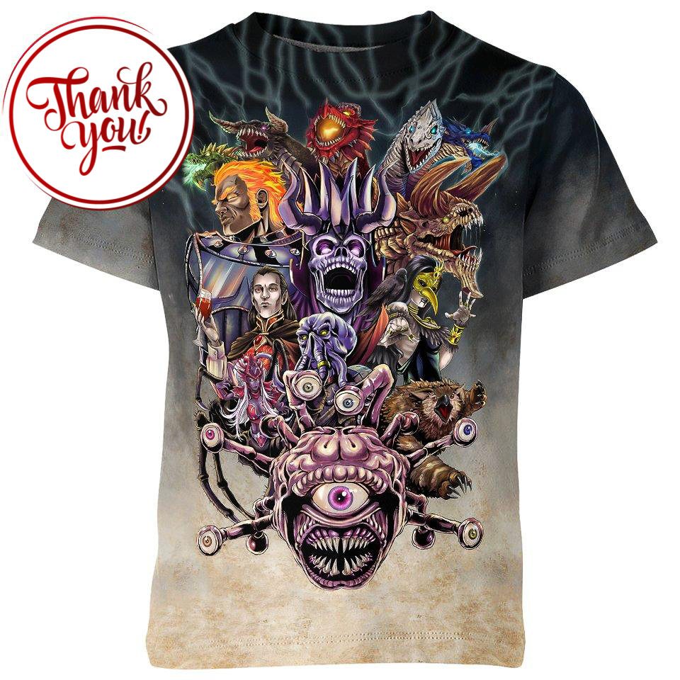 Psychedelic Dungeons and Dragons Game 3D Print Unisex T-Shirt