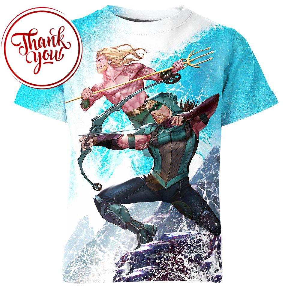 Aquaman and Green Arrow 3D Print Unisex T-Shirt