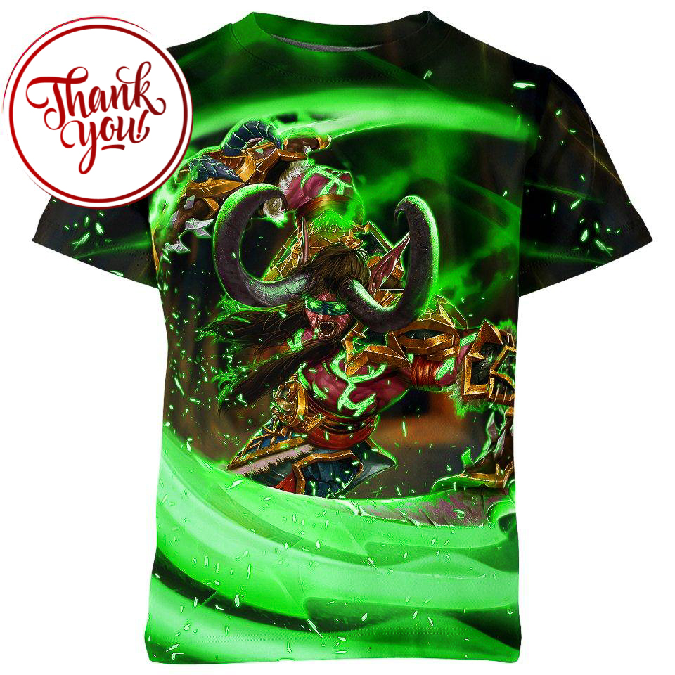 The Demon Hunter - Illidan Stormrage WoW Game 3D Print Unisex T-Shirt