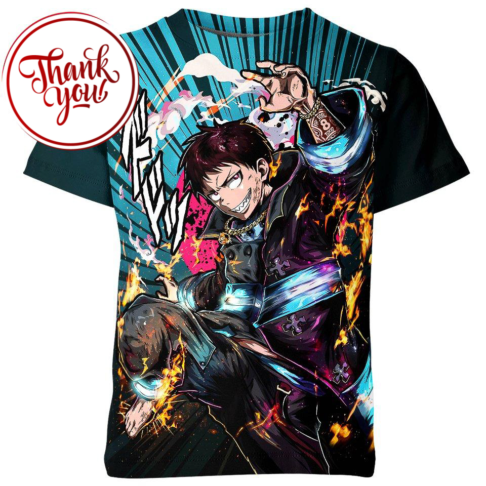 Shinra Kusakabe Flashy - Fire Force 3D Print Unisex T-Shirt
