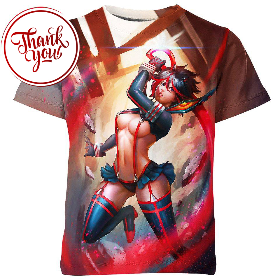 Ryuko Matoi - Kill la Kill Anime 3D Print Unisex T-Shirt