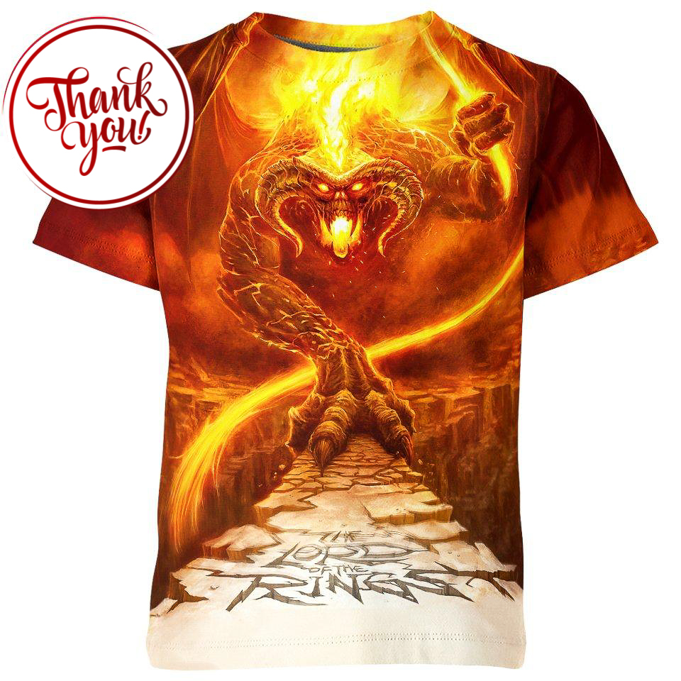 The Balrog of Morgoth Lord of the Rings 3D Print Unisex T-Shirt