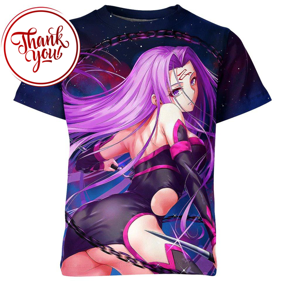 Medusa - Female Monster of Gorgon Fate Anime 3D Print Unisex T-Shirt
