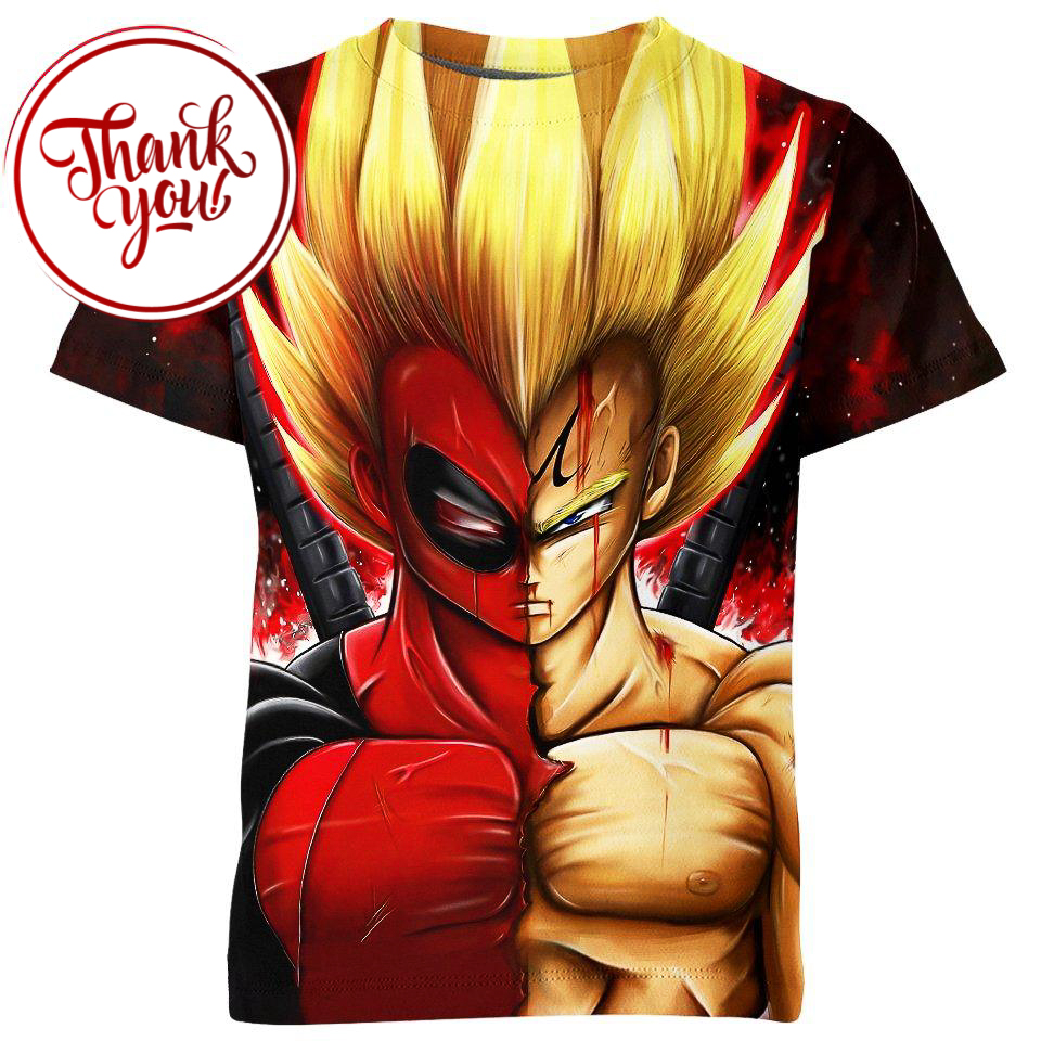 Vegeta x Deadpool 3D Print Unisex T-Shirt