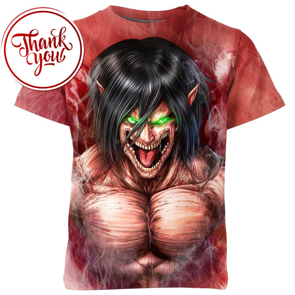 Demons in Eren Yeager 3D Print Unisex T-Shirt