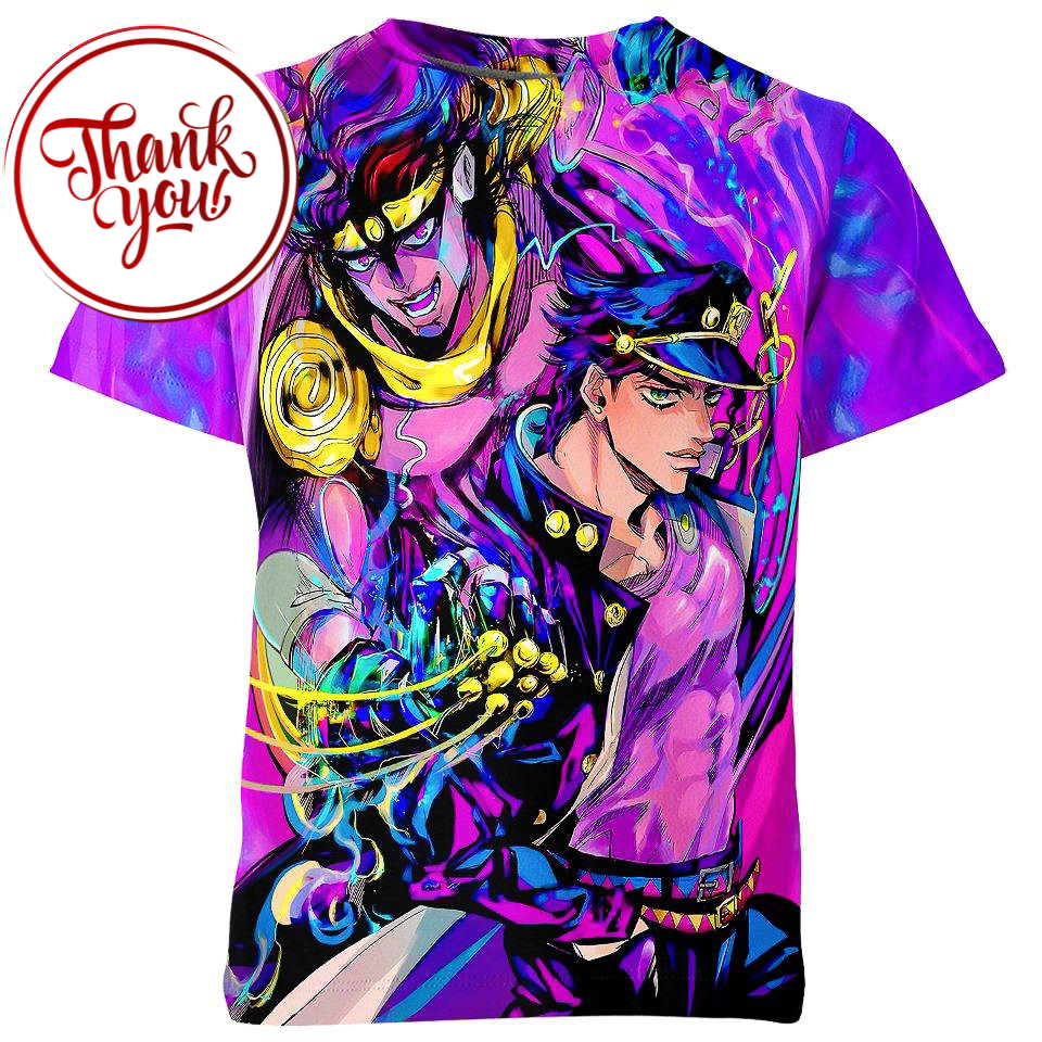 Jotaro Kujo x Star Platinum - Jojos 3D Print Unisex T-Shirt