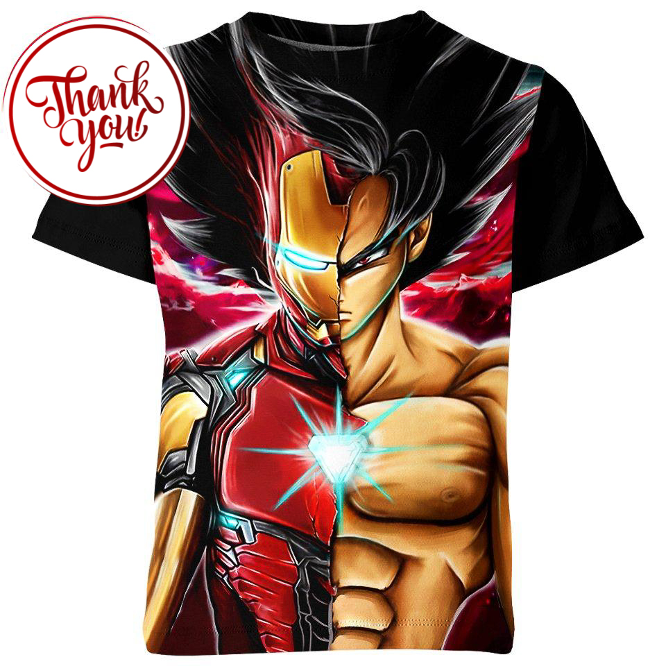 Goku x Iron Man 3D Print Unisex T-Shirt