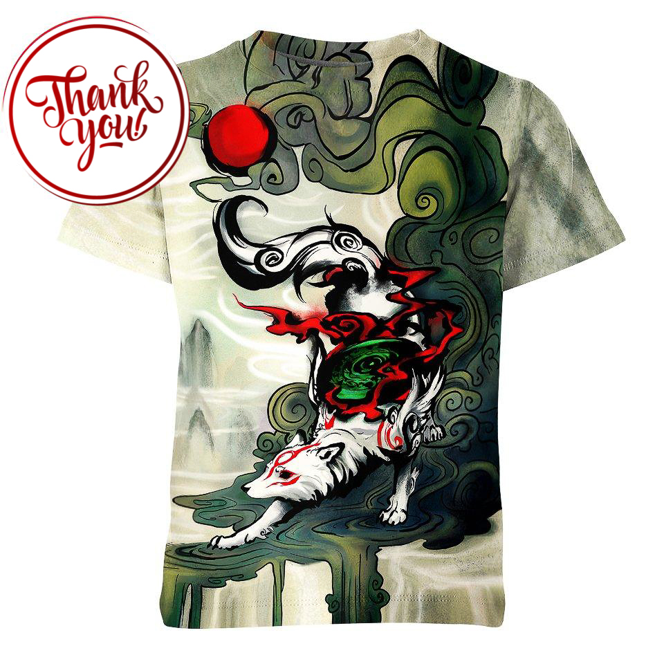 The Floating World Okami Anime 3D Print Unisex T-Shirt