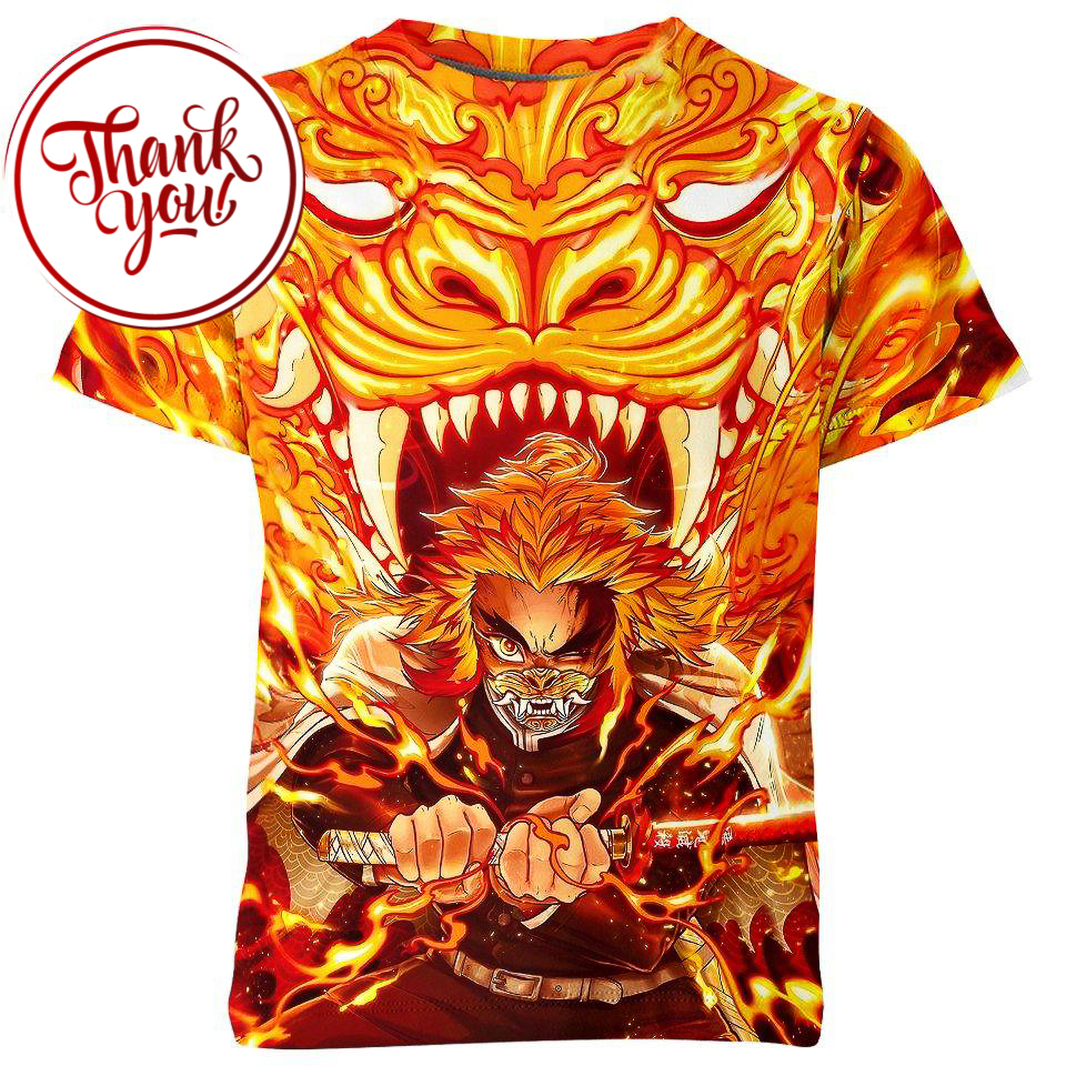 Flame Breathing - Rengoku 3D Print Unisex T-Shirt
