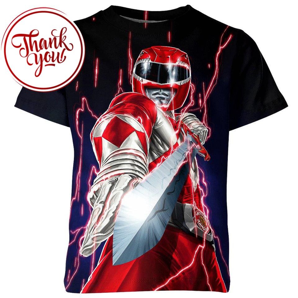 Red Ranger Power Rangers 3D Print Unisex T-Shirt