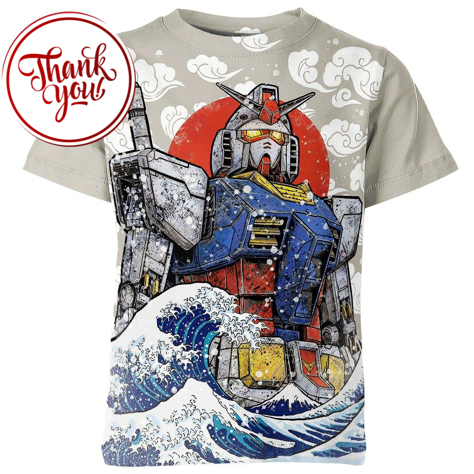 RX 78 2 Hokusai Gundam 3D Print Unisex T-Shirt