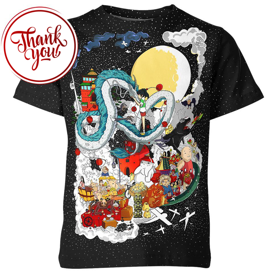 Happy Night - Studio Ghibli 3D Print Unisex T-Shirt
