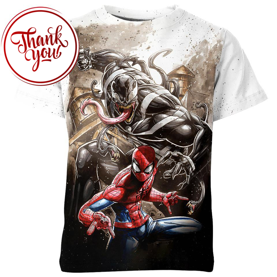 Venom vs Spider Man 3D Print Unisex T-Shirt