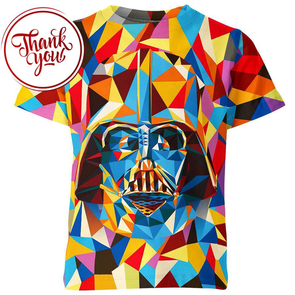Colourful Darth Vader 3D Print Unisex T-Shirt