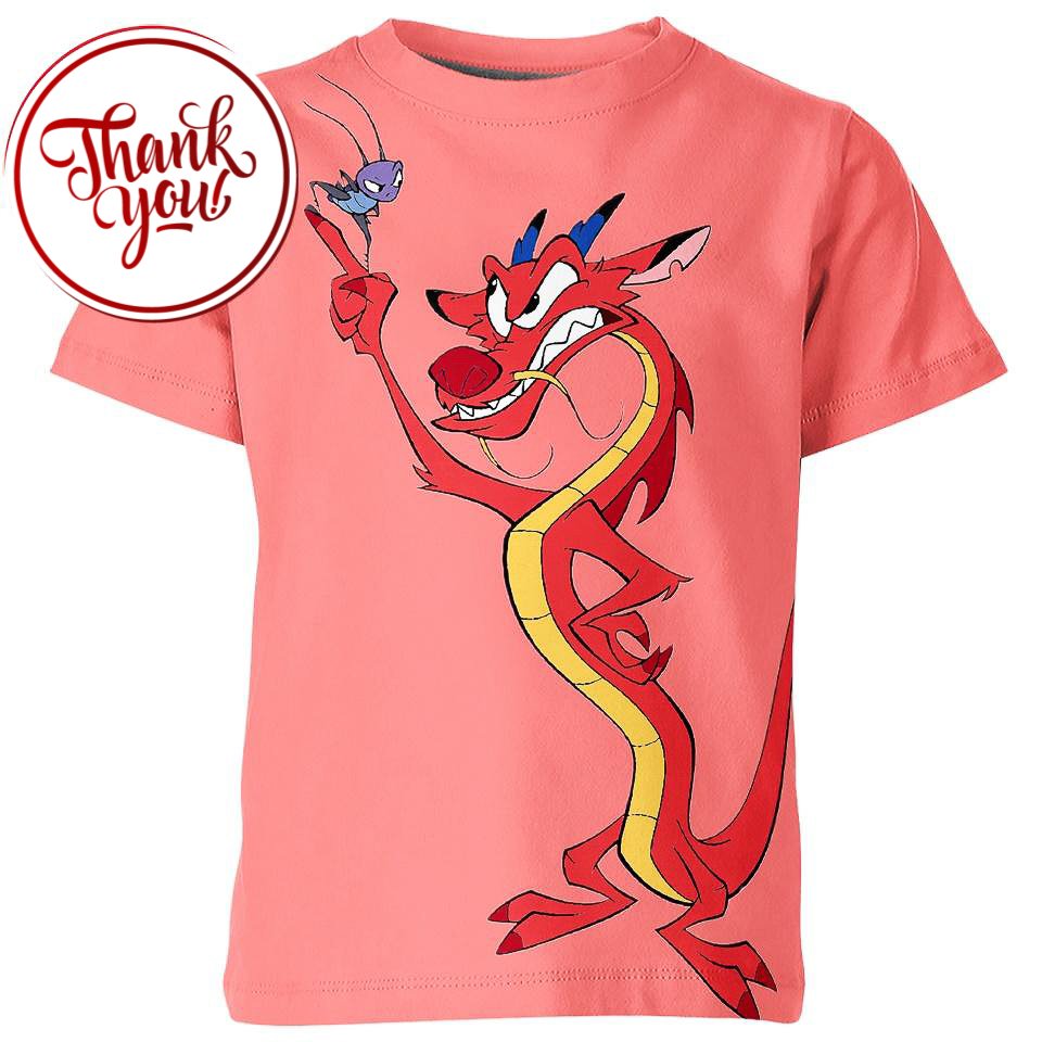 Mushu Mulan Cartoon 3D Print Unisex T-Shirt