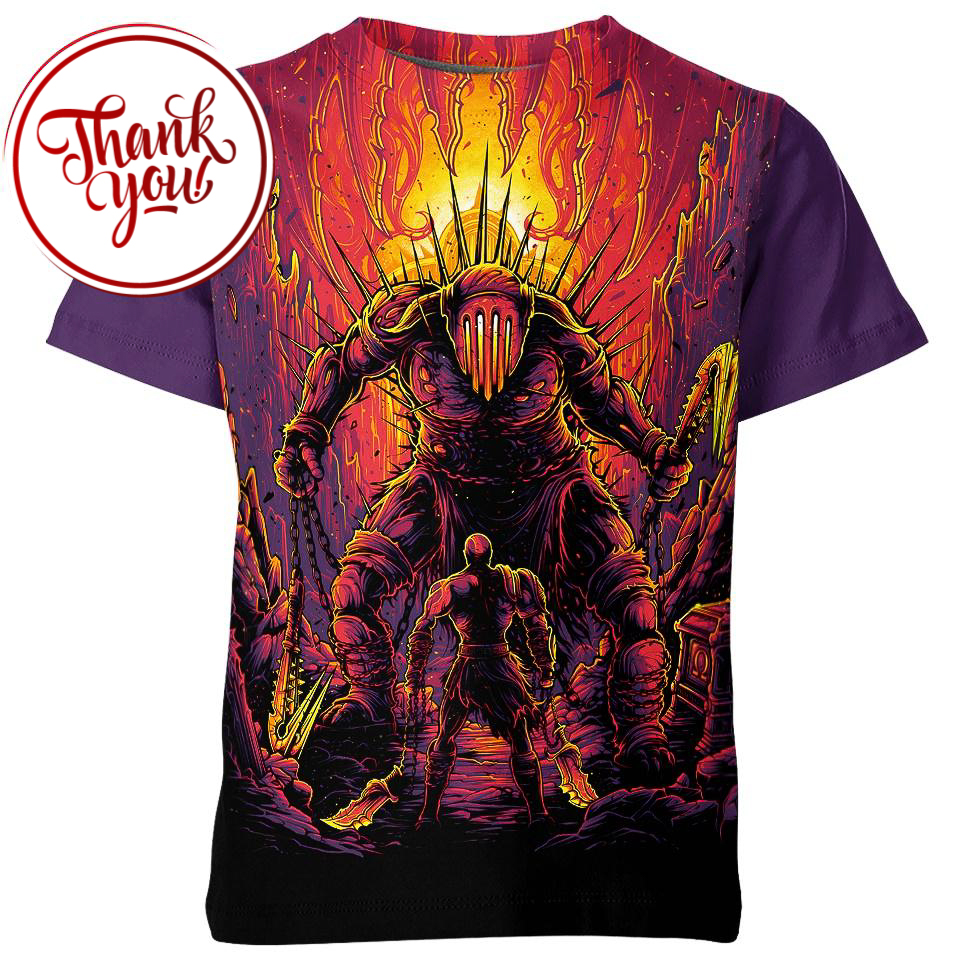 Kratos Vs The God of The Underworld - Game 3D Print Unisex T-Shirt