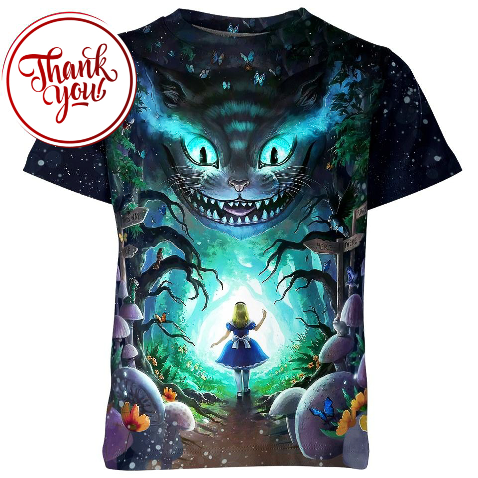 Scary To Cute - Alice In Wonderland 3D Print Unisex T-Shirt
