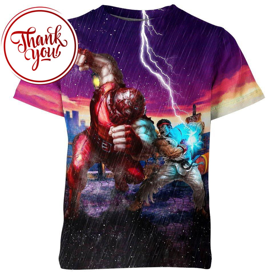 Ryu vs Juggernaut 3D Print Unisex T-Shirt